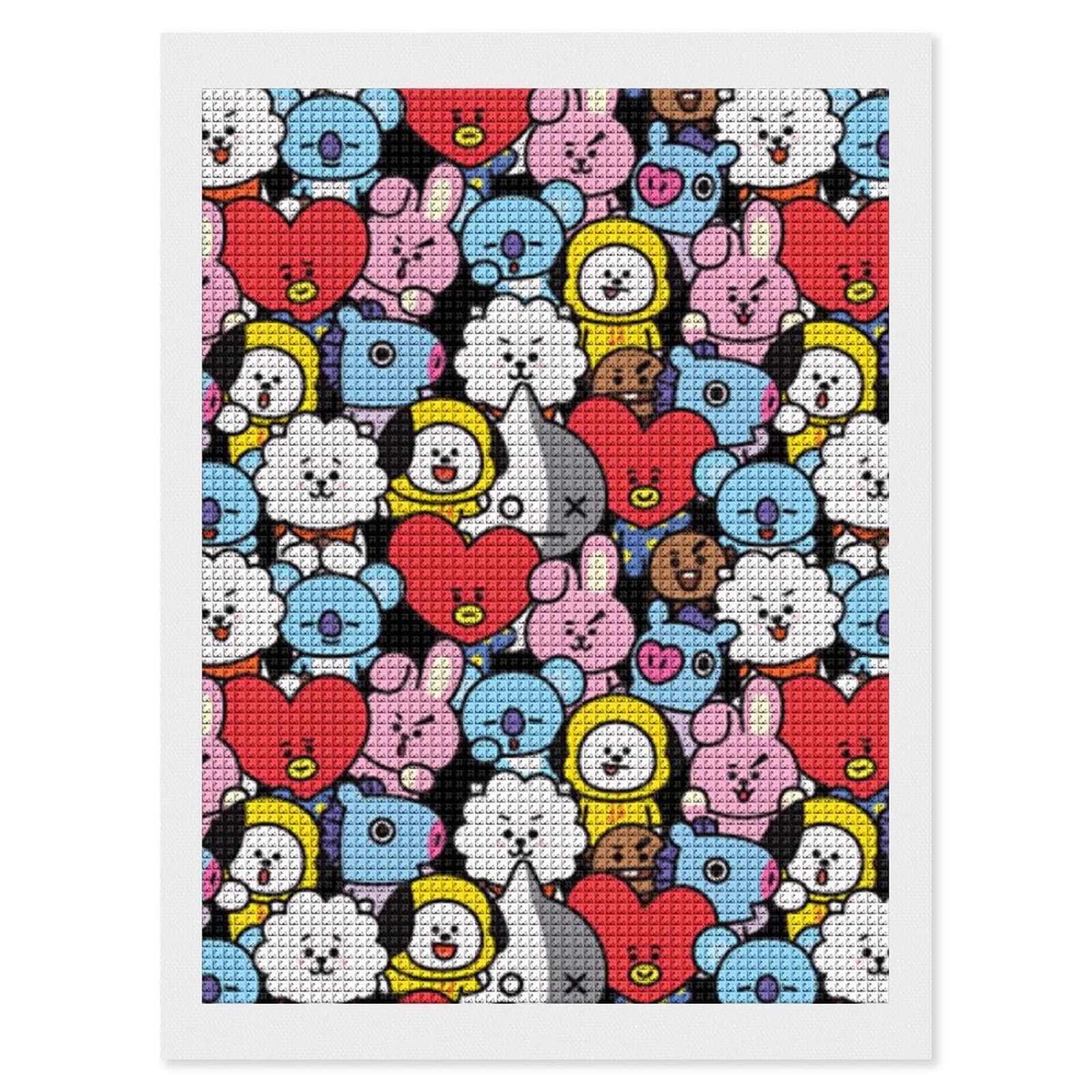 Amazon.co.jp: ダイヤモンドアート絵画 BT-21 刺繍塗装キット